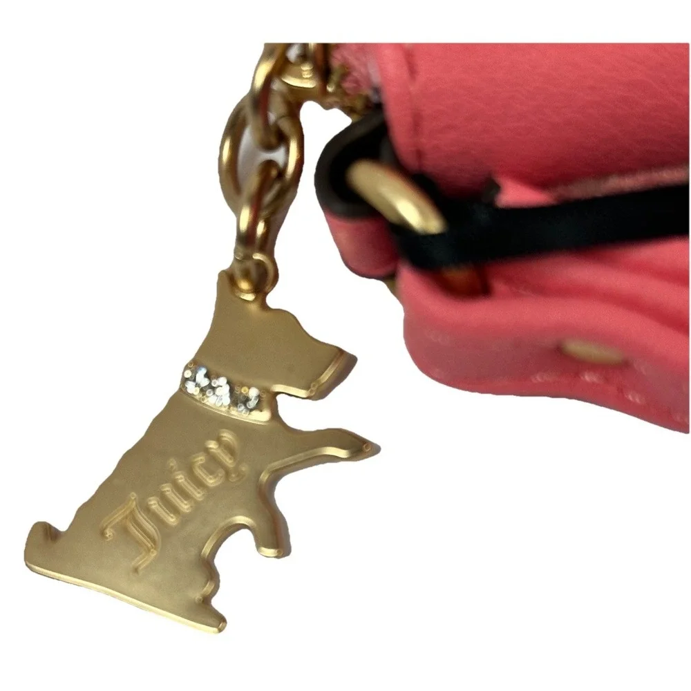 Juicy Couture Fan Club Crown Zip Around Wallet Wristlet Pink Scotty Dog NWT